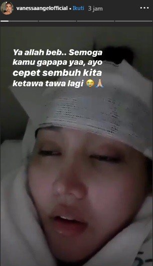 Vanessa Angel unggah kepala Lucinta Luna dibalut perban. [Instagram]