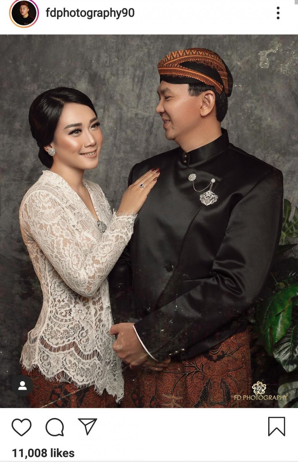 Foto Pernikahan Ahok dan Puput Akhirnya Muncul. (Instagram/@fdphotography90)