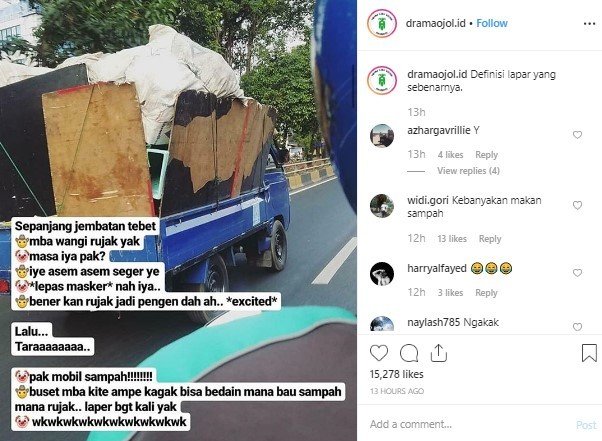 Truk Pengangkut Sampah. (Instagram/dramaojol.id)