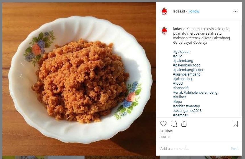 Makanan Khas Indonesia yang Terancam Punah (instagram.com/ladas.id)