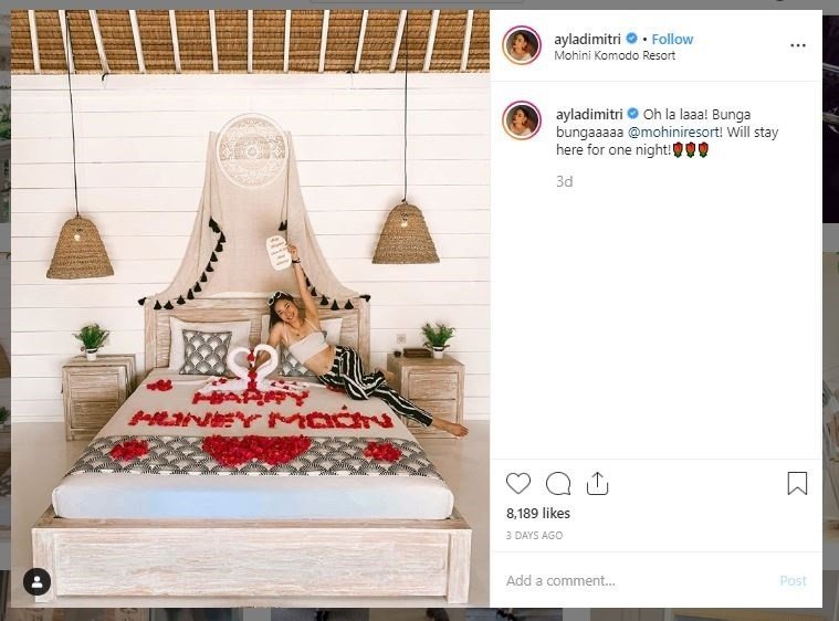 Influencer Ayla Dimitri Bulan Madu ke Labuan Bajo (instagram.com/ayladimitri)