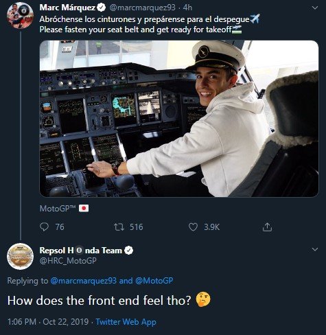 Marc Marquez jadi pilot. (Twitter)
