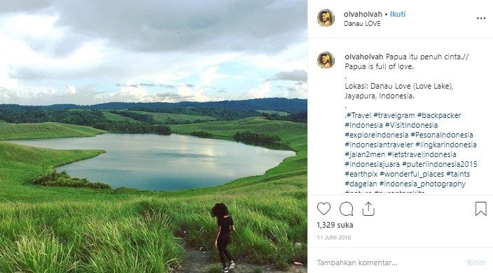 Danau Love di Jayapura. (Instagram/@olvaholvah)