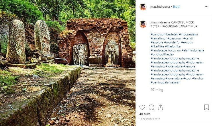 Candi Sumber Tetek di Pasuruan. (Instagram/@mas.indraena)