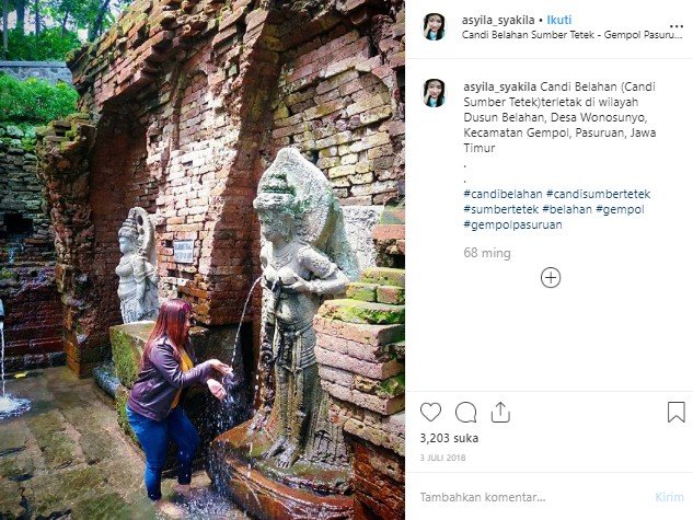 Candi Sumber Tetek di Pasuruan. (Instagram/@asyila_syakila)