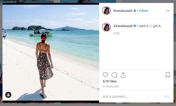 Kirana Larasati Liburan di Filipina (instagram.com/kiranalarasati)