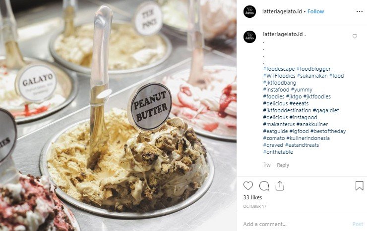 Latteria Gelato. (Instagram/@latteriagelato.id)