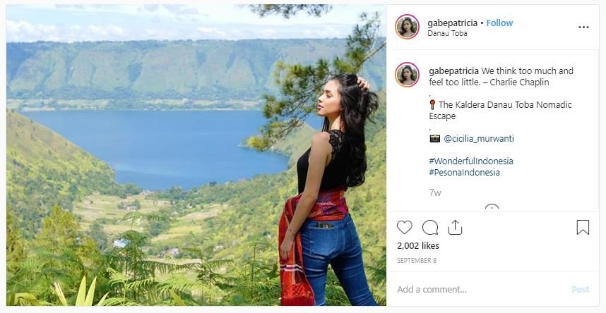 Foto Liburan Gabriella Patricia, Putri Pariwisata Indonesia 2018 (instagram.com/gabepatricia)