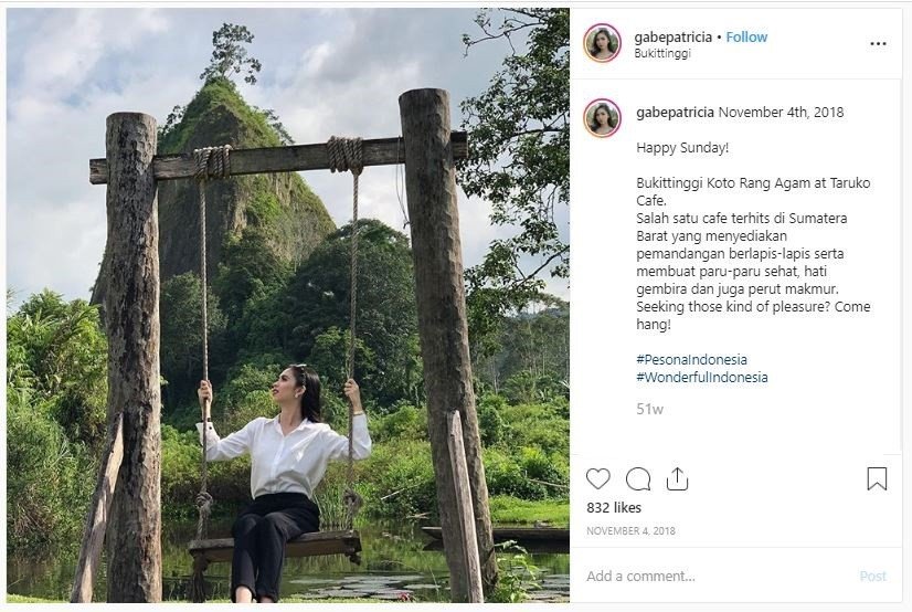 Foto Liburan Gabriella Patricia, Putri Pariwisata Indonesia 2018 (instagram.com/gabepatricia)