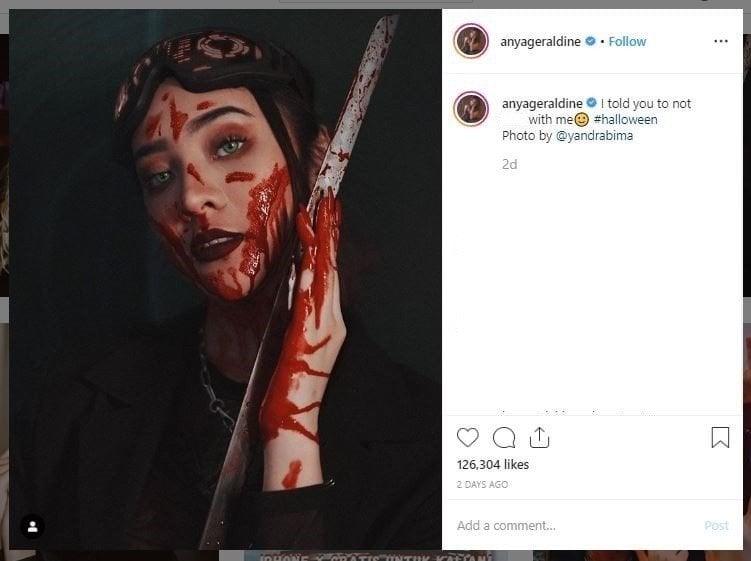 7 Gaya Artis Indonesia Saat Halloween (instagram.com/anyageraldine)