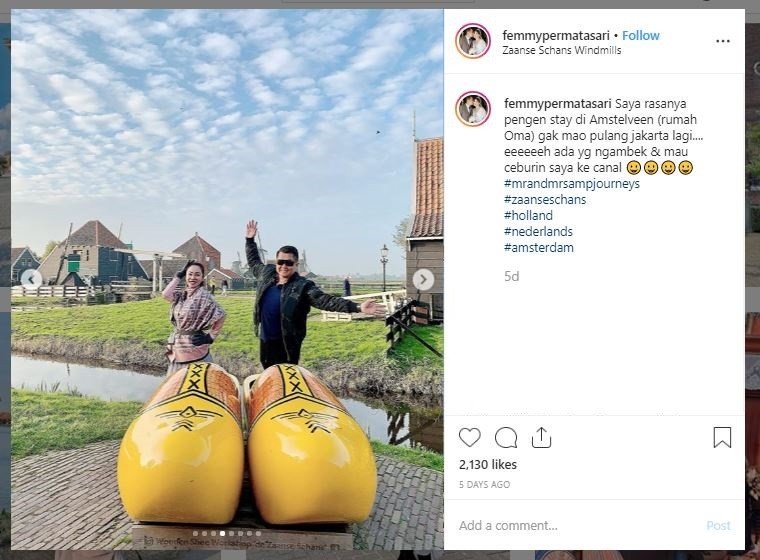 Liburan Femmy Permatasari di Eropa (instagram.com/femmypermatasari)