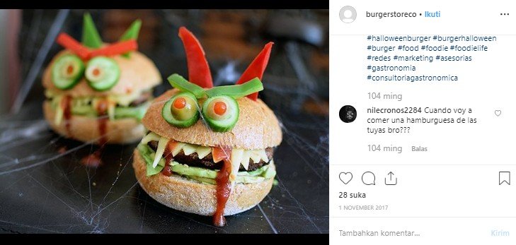 Minuman bertema Halloween. (Instagram/@burgerstarterco)