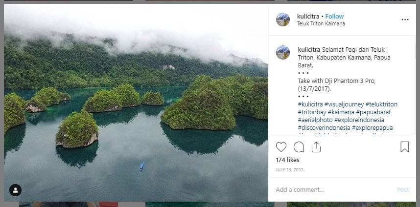 Destinasi Wisata di Kaimana, Papua Barat (instagram.com/kulicitra)