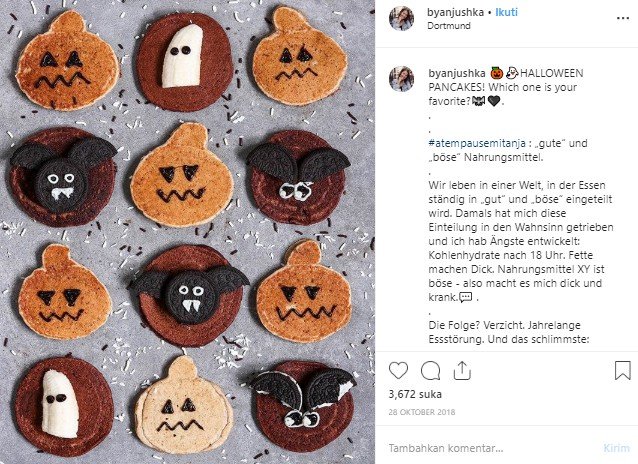 Makanan bertema Halloween. (Instagram/@byanjushka)