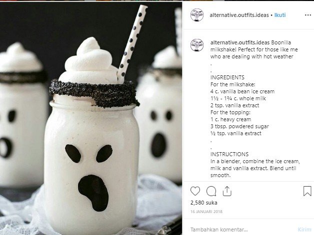 Minuman bertema Halloween. (Instagram/@alternative.outfit.idea)