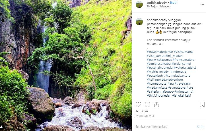 Air Terjun Nai Sogop di Samosir. (Instagram/@andhikadeaddy)