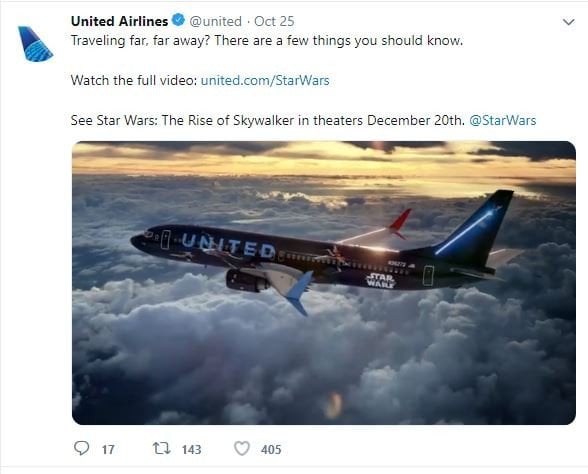 Pesawat Star Wars United Airlines (Twitter/united)