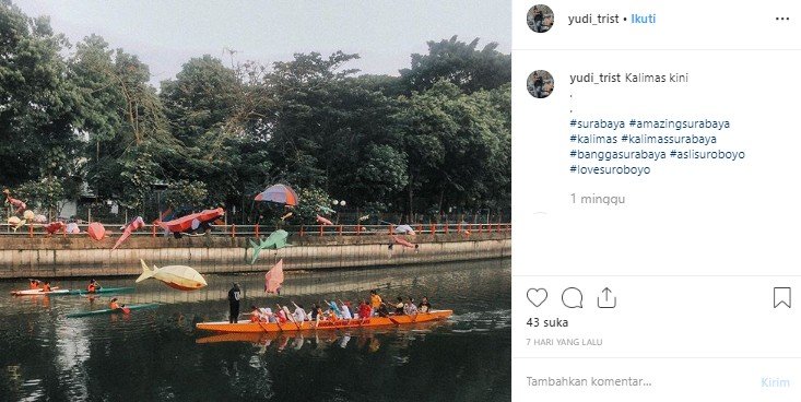 Wisata perahu Sungai Kalimas di Surabaya. (Instagram/@yudi_trist)