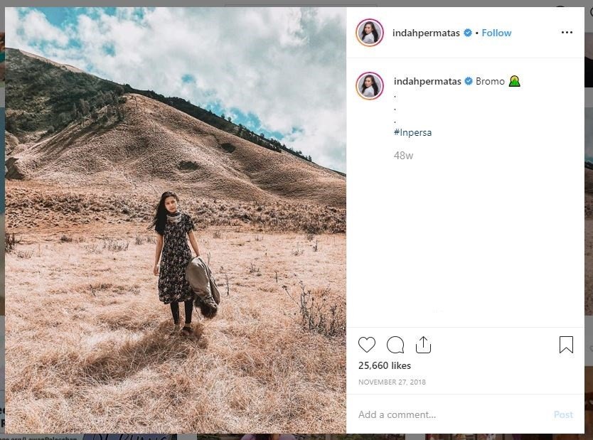 Gaya Liburan Indah Permatasari (instagram.com/indahpermatas)