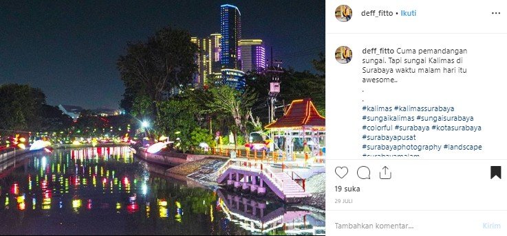 Wisata perahu Sungai Kalimas di Surabaya. (Instagram/@fedd_fitto)