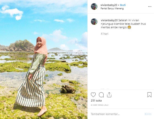 Pantai Banyu Meneng di Malang. (Instagram/@viviababy20)