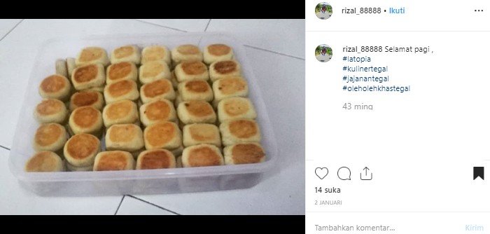 Latopia, jajanan khas Tegal yang mirip bakpia. (Instagram/@rizal_88888)