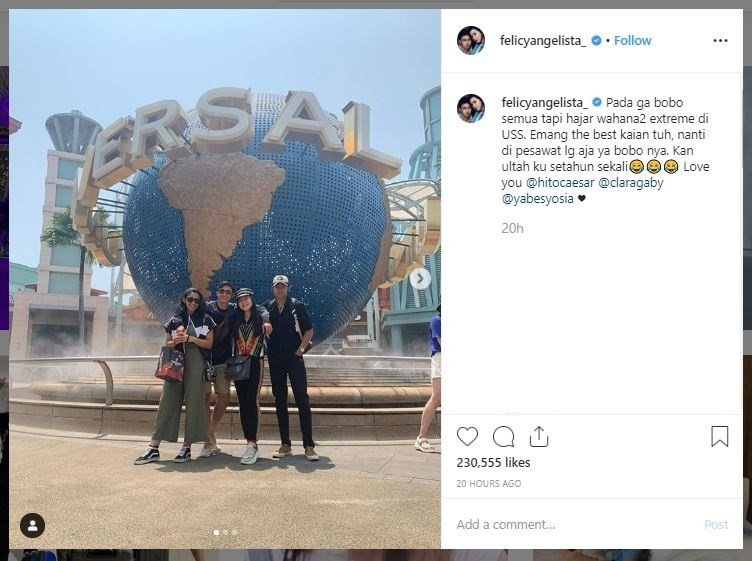 5 Momen Liburan Felicya Angelista di Singapura (instagram.com/felicyangelista_)