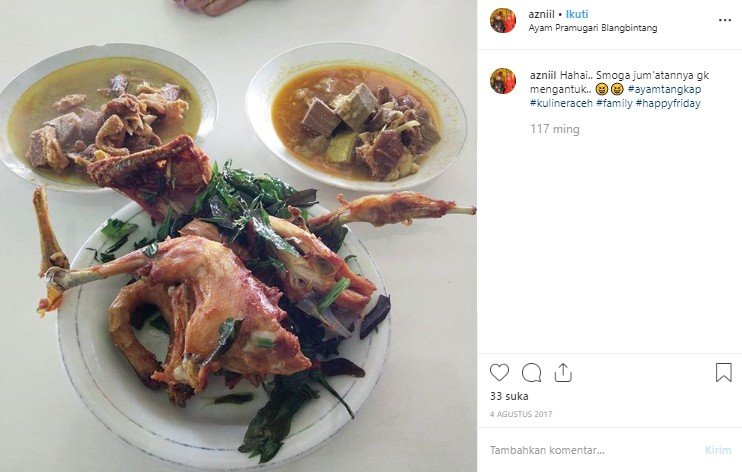 Ayam pramugari khas Aceh. (Instagram/@azniil)