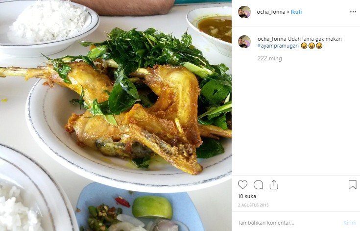Ayam pramugari khas Aceh. (Instagram/ocha_fonna)