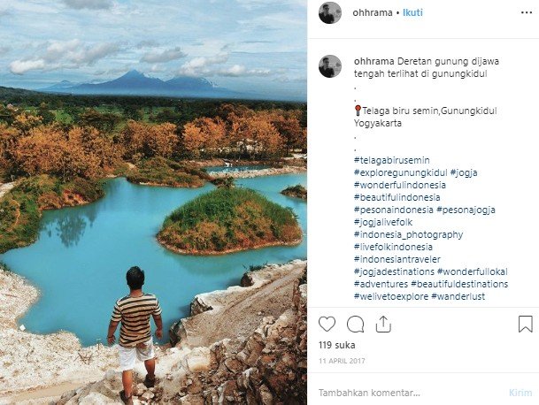 Mirip Raja Ampat Begini Indahnya Telaga Biru Semin di Yogyakarta, (Instagram/@ohhrama)