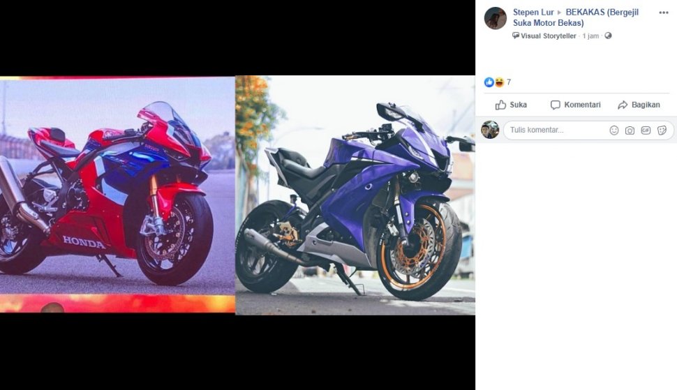 Honda CBR1000RR-R vs Yamaha R15. (Facebook/Stephen Lur)