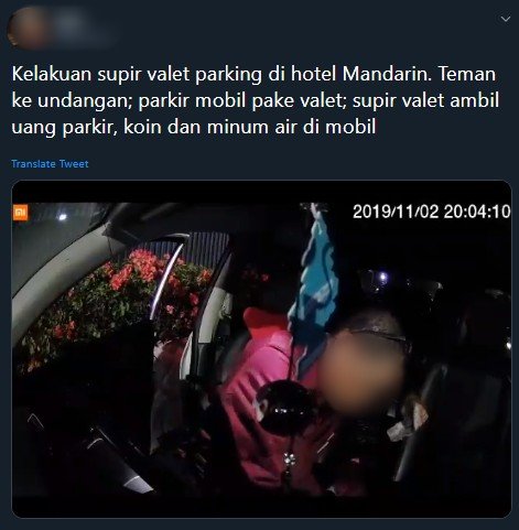 Petugas valet yang viral di media sosial. (Twitter)