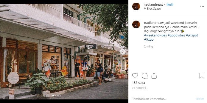 M Bloc Space di Jakarta. (Instagram/@nadiandreaw)