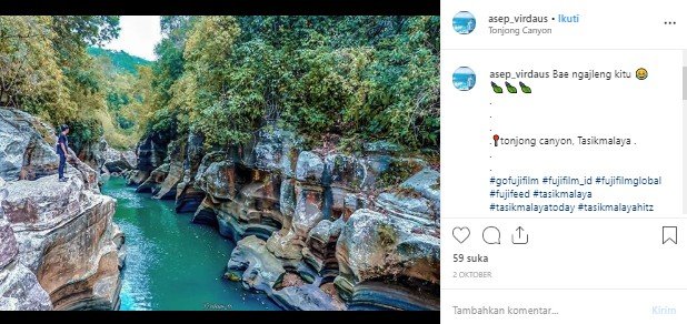 Tonjong Canyon di Tasikmalaya. (Instagram/@asep_virdaus)