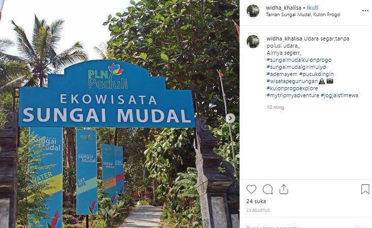 Taman Sungai Mudal di Kulon Progo. (Instagram/widha_kalisa)