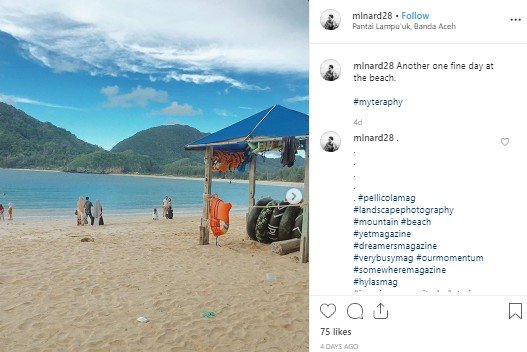 Pantai Lampuuk di Aceh. (Instagram/@mlnard)