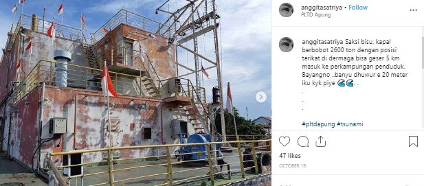 Kapal Apung, warisan tsunami di Aceh yang kini menjadi destinasi wisata edukasi. (Instagram/@anggitasatriya)