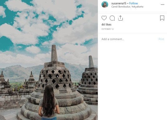 Candi Borobudur di Magelang, Jawa Tengah. (Instagram/@susanena15)