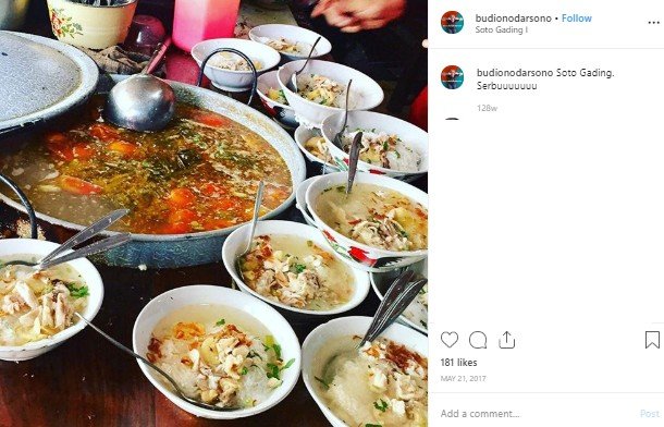 Soto Gading di Solo,, favorit Presiden Joko Widodo. (Instagram/@budionodarsono)