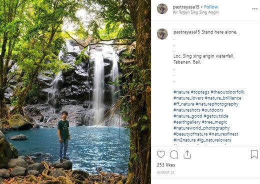 Air Terjun Sing Sing di Bali. (Instagram/@pastrayasa)