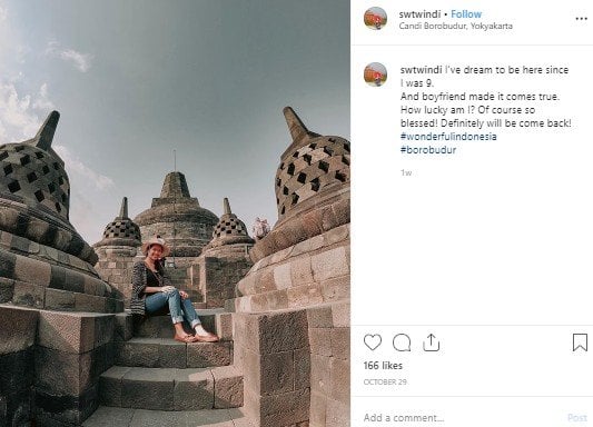 Candi Borobudur di Magelang, Jawa Tengah. (Instagram/@swtwindi)