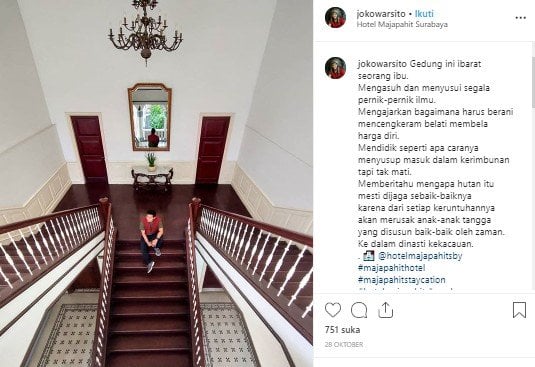 Hotel Majapahit di Surabaya. (Instagram/@jokowarsito)