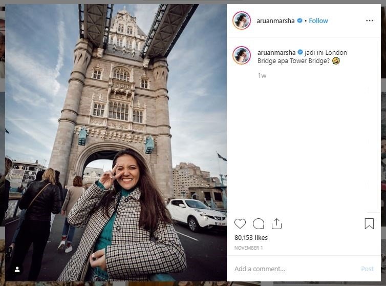 Potret Liburan Marsha Aruan di London (instagram.com/aruanmarsha)