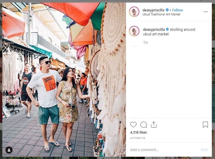 Momen Romantis Marcel Chandrawinata dan Istri di Bali (instagram.com/deasypriscilla)
