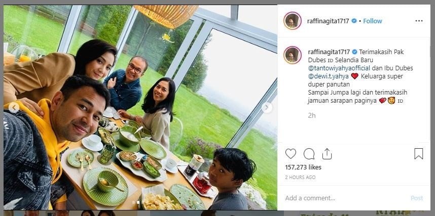 Raffi Ahmad dan Keluarga di Selandia Baru (instagram.com/raffinagita1717)