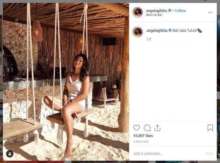 Gaya Liburan Angela Gilsha di Bali (instagram.com/angelagilsha)