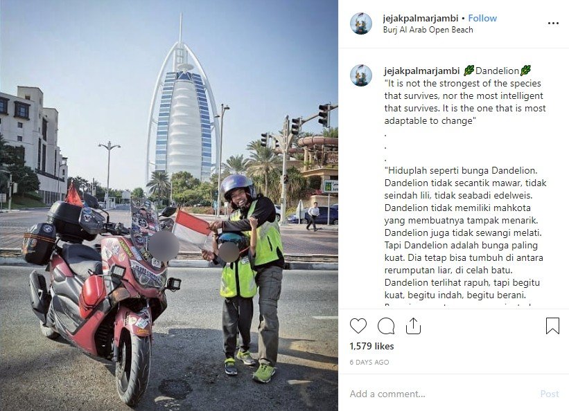 Pengendara NMax yang touring lintas negara. (Instagram)