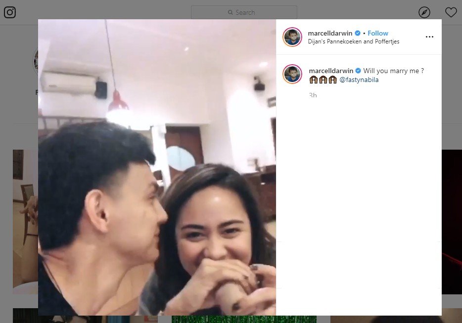 Marcell Darwin Lamar Fasty Nabila, Caranya Unik Banget. (instagram.com/marcelldarwin)