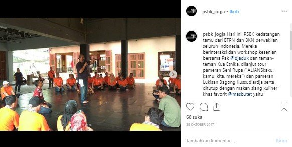 Kenangan Djaduk Ferianto saat ikut mengajar di PSBK. (Instagram/psbk_jogja)