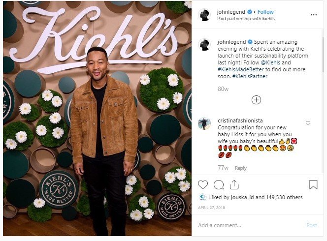 Gaya busana John Legend yang dinobatkan sebagai lelaki terseksi di dunia versi majalah People. (Dok. Instagram)